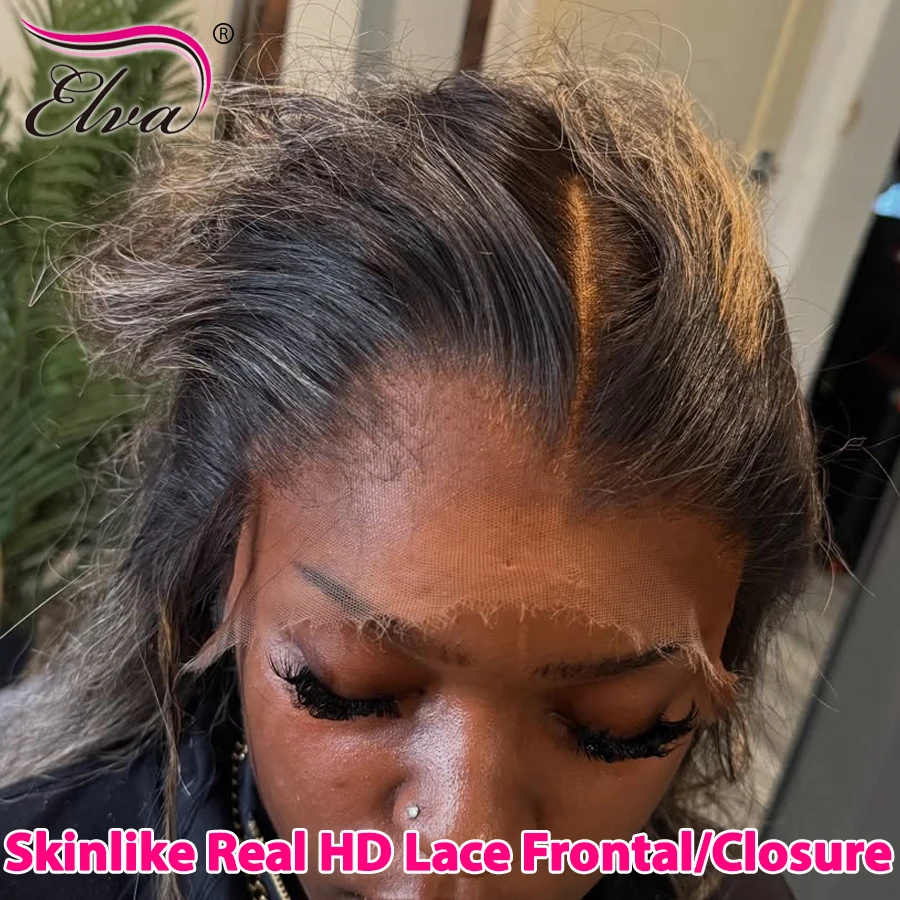 

Elva 13x6 Full HD Кружева спереди Только прямая и объемная волна Закрытие человеческих волос 9X6 6X6 5X5 HD Кружевная застежка Предварительно выщипанные шкуры из расплава