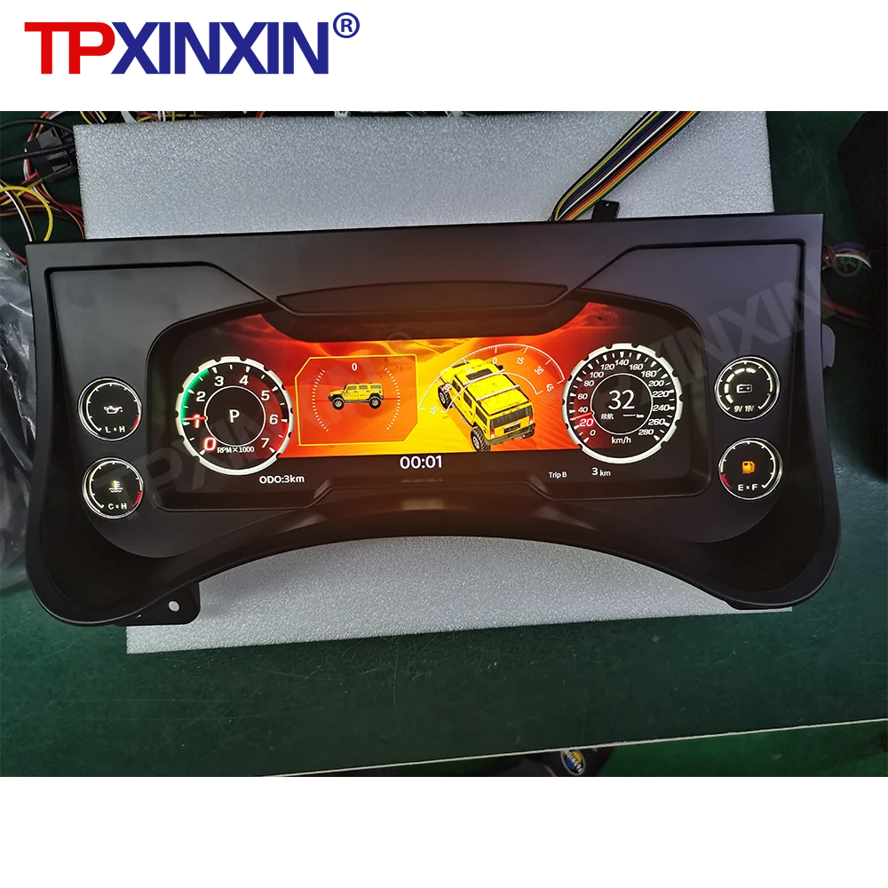 

Автомобильная цифровая кластерная приборная панель для Hummer H2 2003-2009 Auto Virtual CockPit Instrument QLCD Спидометр Одометр Экран Linux OS