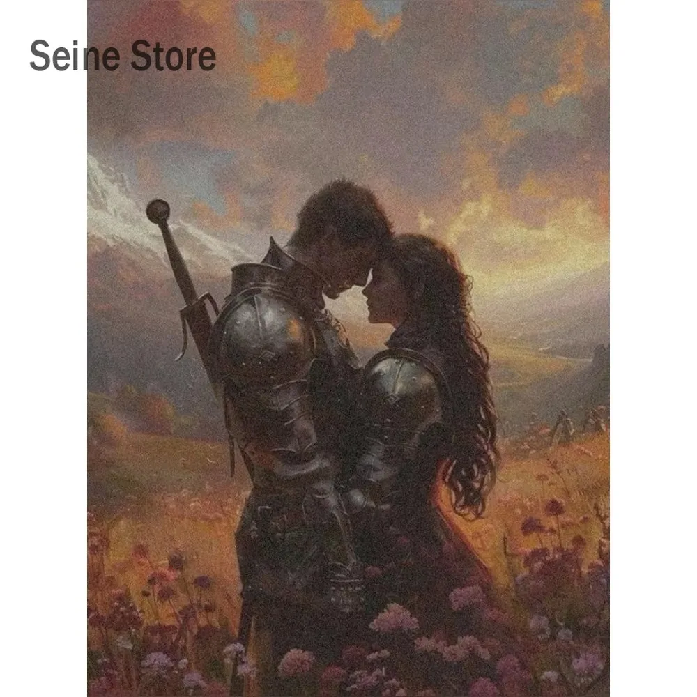 1 Box 500 Pieces 38X52CM Couple Princess Knight Jigsaw Puzzles 500 Pieces Cardboard Picture Landscape Puzzles Family Games