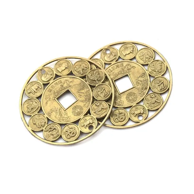 20Pcs Chinese Feng Shui Coins For Wealth Lucky Charm Ancient Coins Prosperity Protection Good Fortune