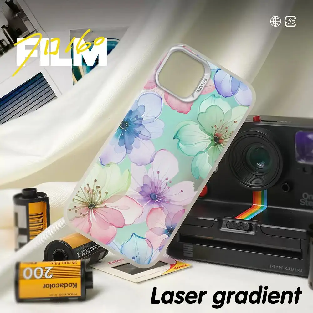 Цветочная мода, винтажный крутой дизайн, чехол для телефона с градиентом IMD, красочный серебристый, подходит для iPhone 17, 16, 15, 14, 13, 12 Pro Max Цветочная мода, винтажный крутой дизайн, чехол для телефона с градиентом IMD, красочный серебристый, подходит для iPhone 17, 16, 15, 14, 13, 12 Pro Max