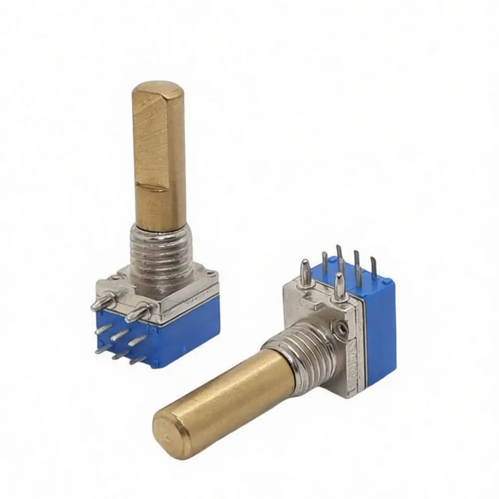 Electronic Component A103 Potentiometer 5 Pin Copper Shaft With Switch For Walkie Talkie Audio Volume Control Repair Part