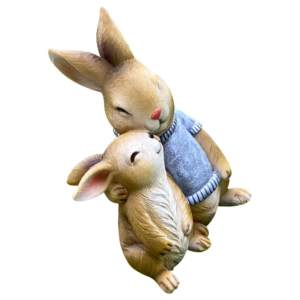 الإبداعية أرنب الراتنج ديكور حديقة المناظر الطبيعية زخرفة لطيف الأرنب تمثال للخارجية داخلي الديكور الراتنج الحيوان الحرفية هدية