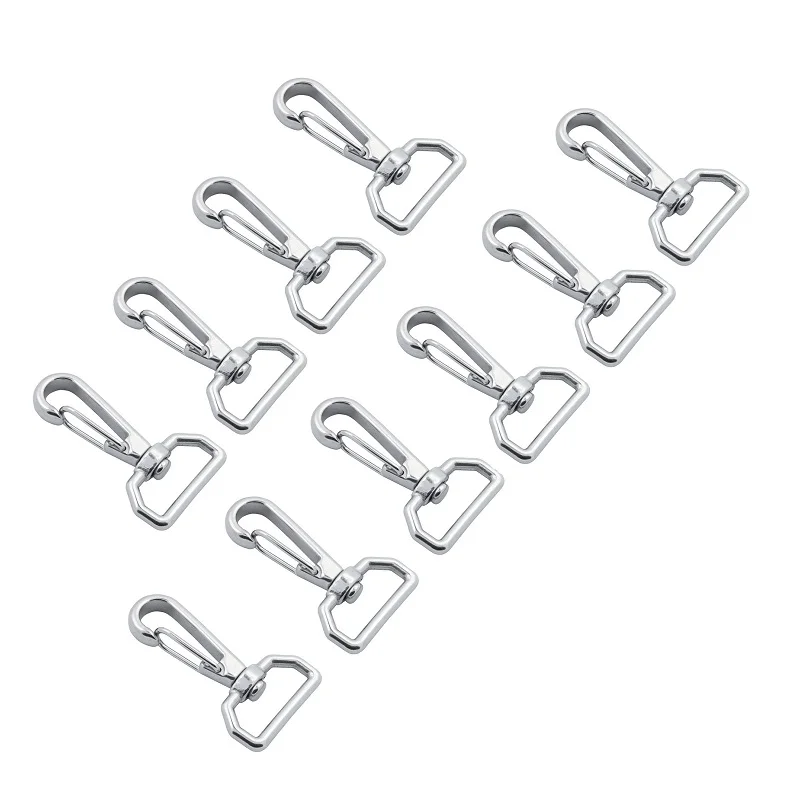 10 Pieces 65mm 304 Stainless Steel Swivel Snap Hook Quick Link Clips Rigging Hardware For Dog Leash Keychain Pet Chain Bag