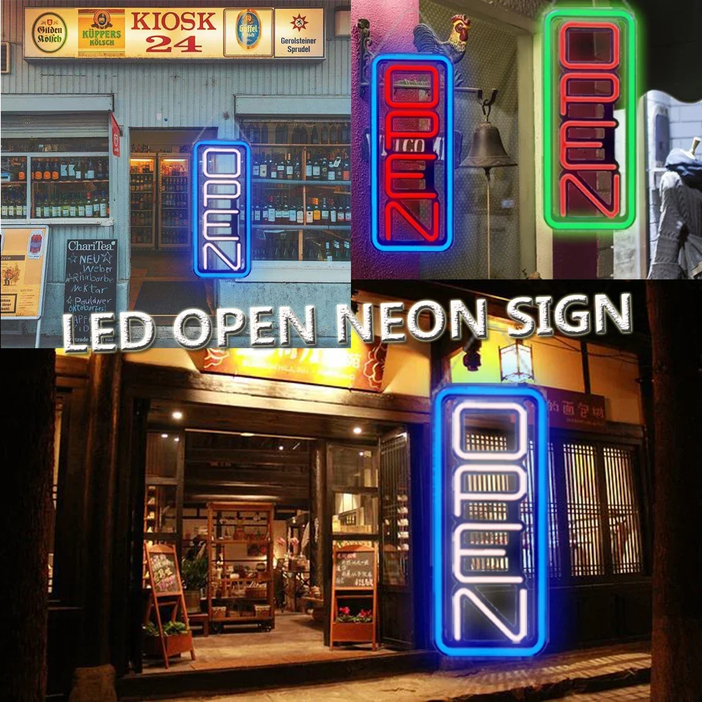 OPEN Neon Sign Light LED Wall Decoration Neon Lamp Bedroom Home Party Commercial Lighting Colorful Tube Club KTV Night Light OPE
