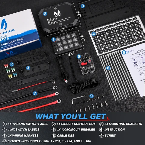 Mictuning RGB переключатель панели для автомобилей и лодок — фото модели