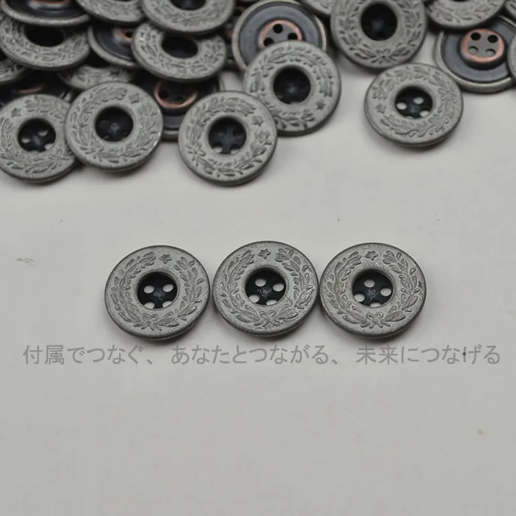 

Japan Imported YKK Hand Sewn Buckle Retro Laurel Four-eye Metal Buckle Denim Buckle White Buckle100 Sets