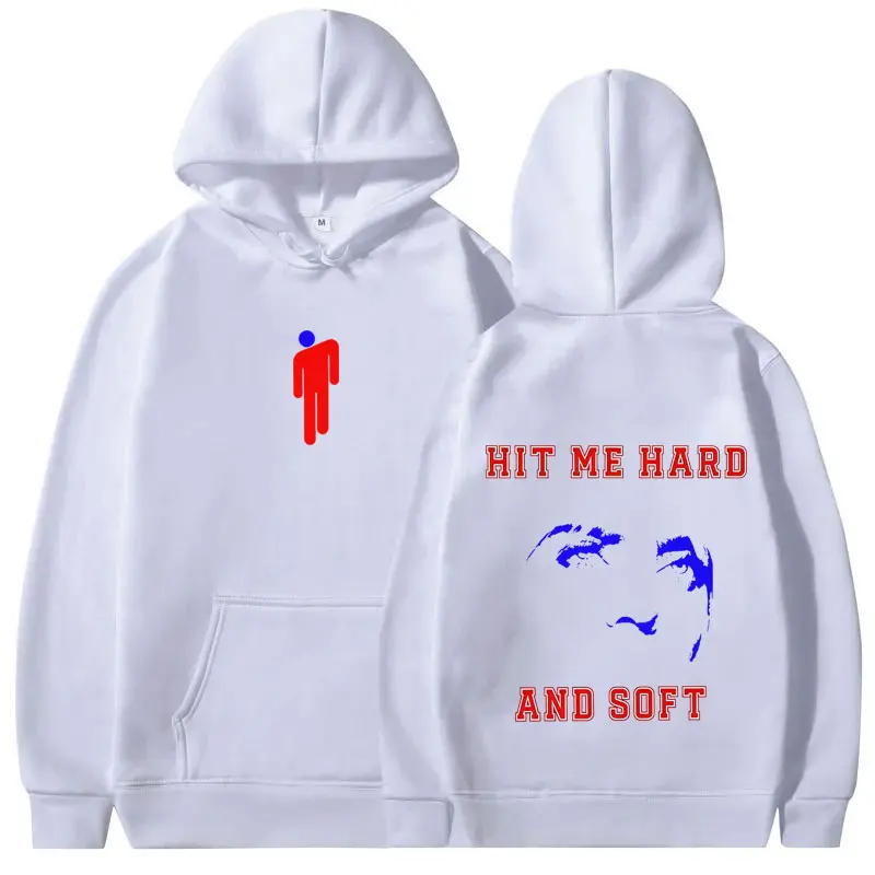 

Hit Me Hard and Soft Eyes Graphic Hoodie Men Women Casual Cotton Vintage Sweatshirt Unisex Fashion Pop Music Pullover Hoodies