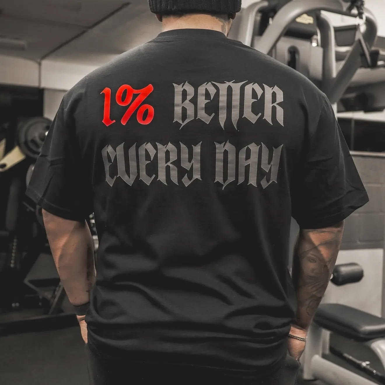 

Loose Fit Muscle Fitn Training Top for Men ort Sve Pure Cotton Heavyweight American Trend Letter Print Breathable Swe...
