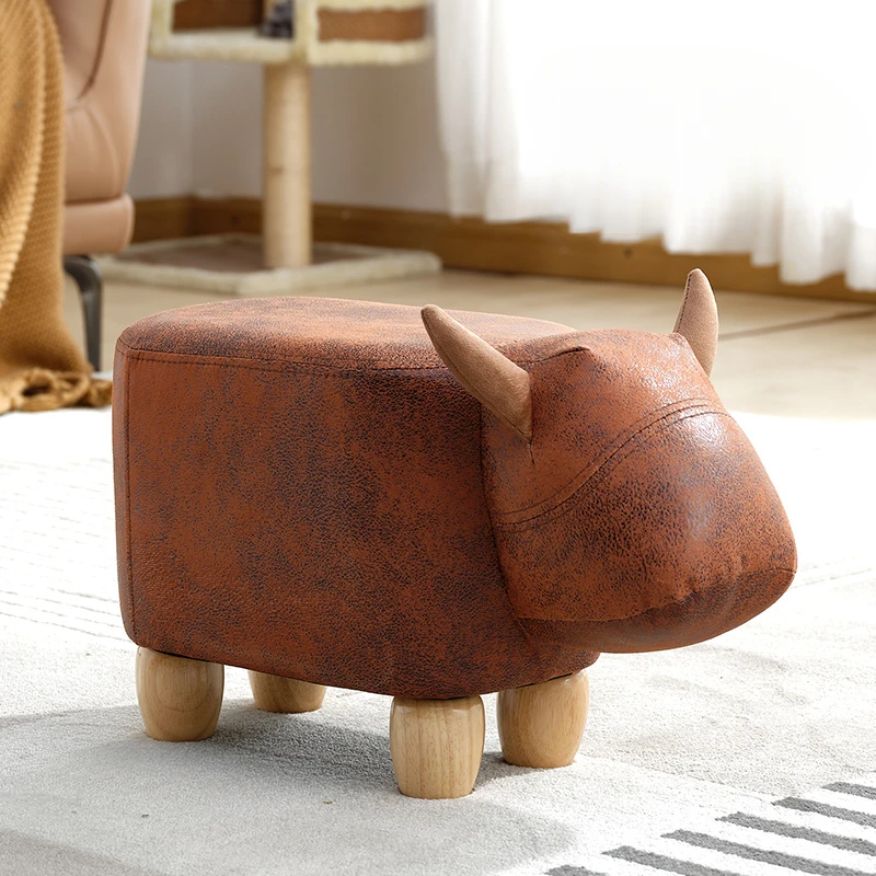 Minimalist Creative Animal Wooden Stool Portable Small Chair Modern Casual Cartoon Furniture