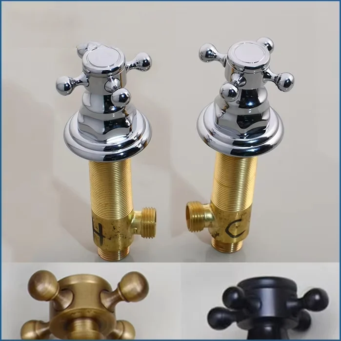 

smesiteli storeAntique Brass Basin Tap Handle Durable Unique Design Hot & Cold Control Valve Mixer Handle Shower Faucet Switch