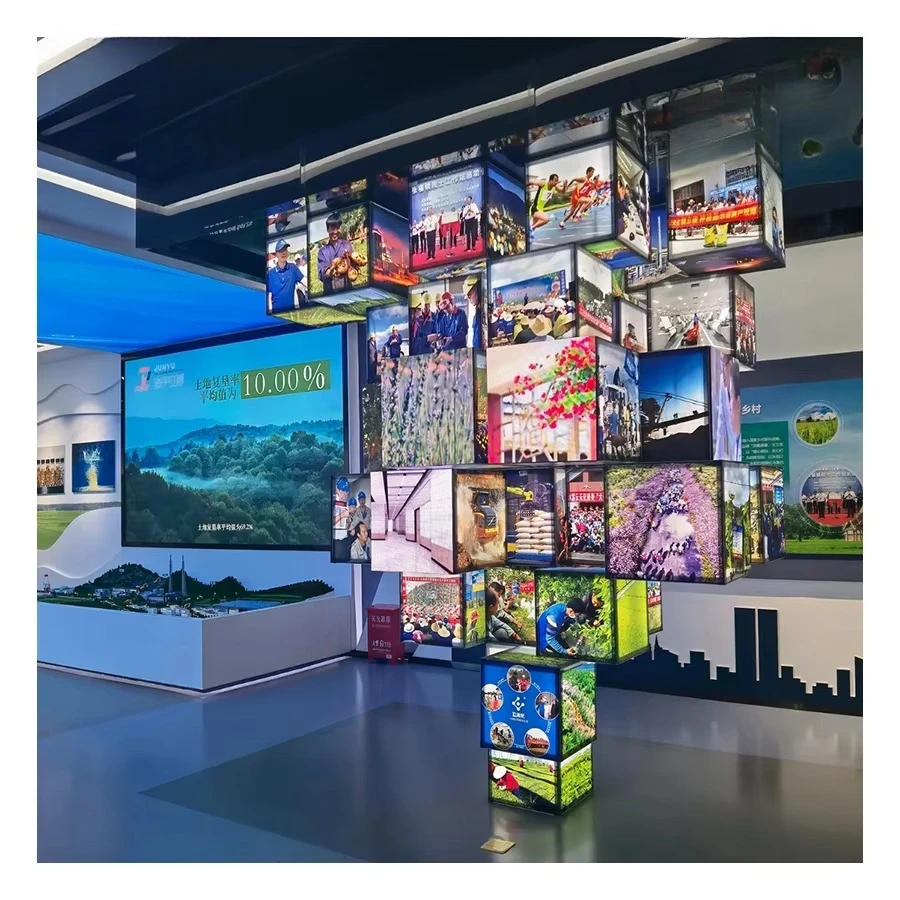Factory Customized P3 Full Color High Definition 3D Indoor Light Emitting Diode Cube Display Waterproof Rotating Magic Creative