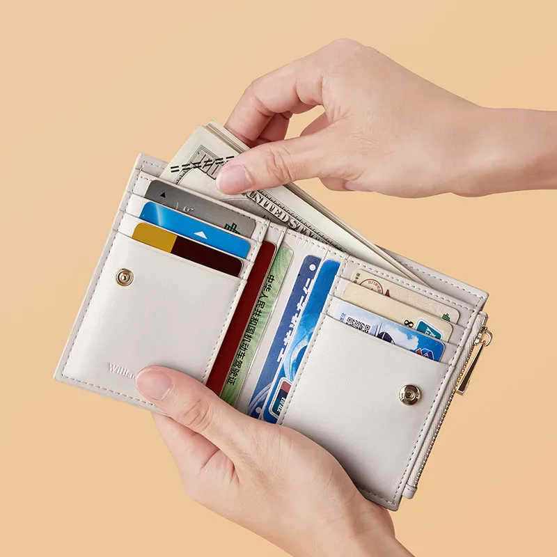 Genuine Leather Women Genuine Leather Wallet Fashion Card Holder Large Capacity Coin Purse for Daily Use