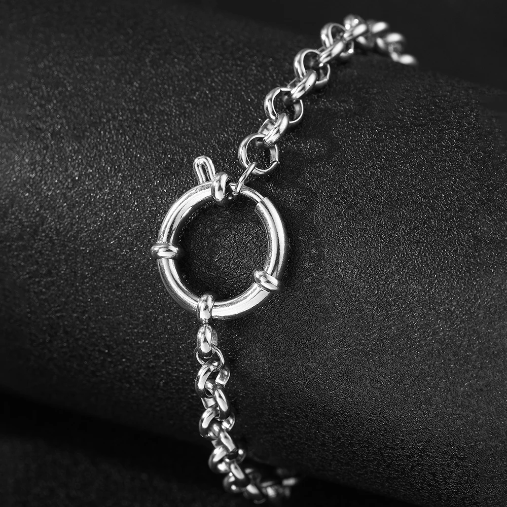 Minimalista Círculo Oco Pulseira Pingente Para Mulheres, Aço Inoxidável, Corrente Criativa, Jóias Da Moda, Roupa De Festa, Novo