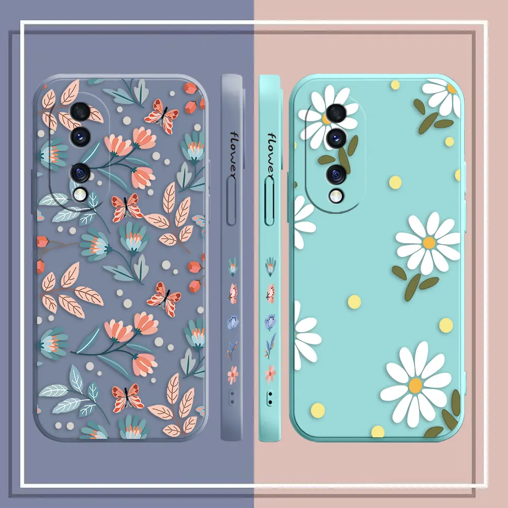 Printed Chrysanthemum Phone Case For Honor X6A 8X 9 9X X9A 10I 10 20 50 70 90 Huawei Y6P Y7 Y7P Y8P Y9 TPU Case Funda Shell Capa