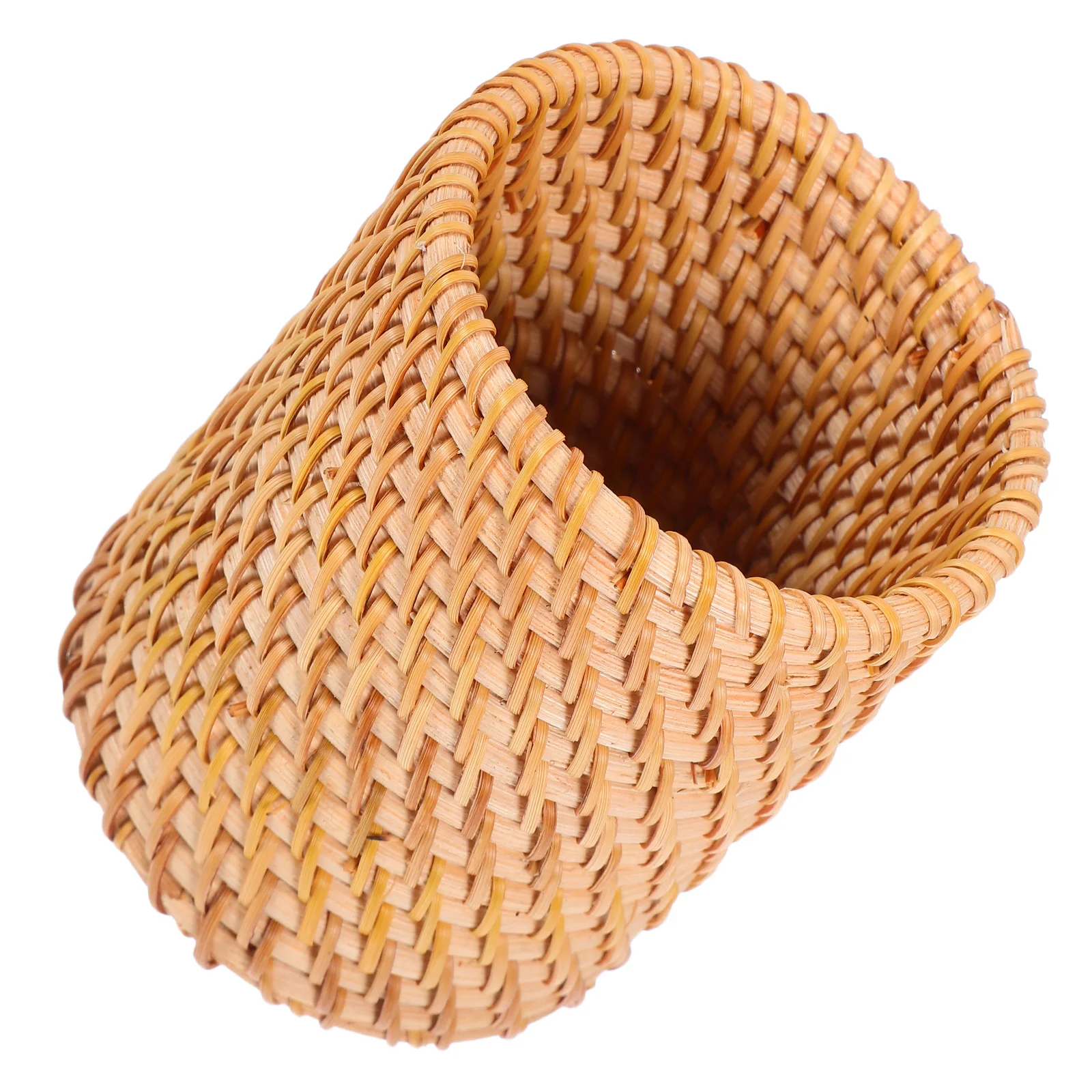

Retro Rattan Pen Holder Desk Accessories Aesthetic Makeup Organizer Brush Cup Hand-woven