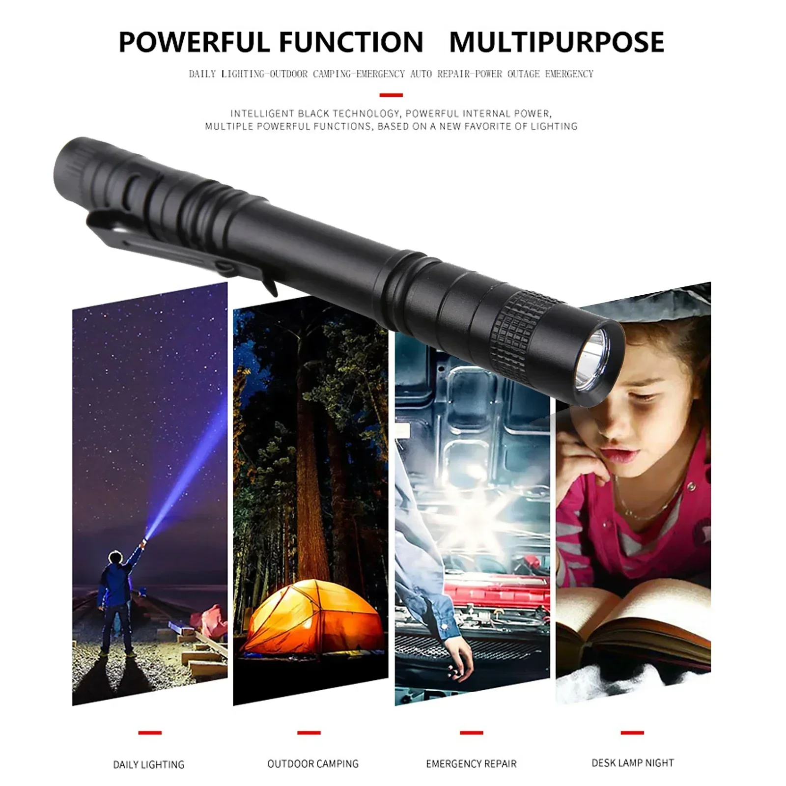 1-10pcs Mini Portable LED Flashlight Pocket Ultra Bright High Lumens Handheld Pen Light Torch for Camping Outdoor Emergency