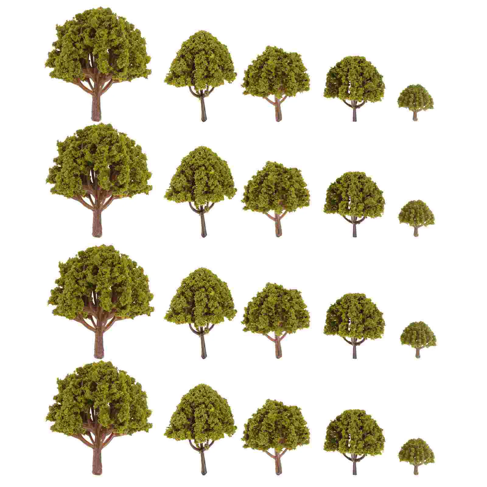 Modèle d'arbres de paysage jaune, accessoires de mise en page, 3cm-8cm (vert), 20 pièces