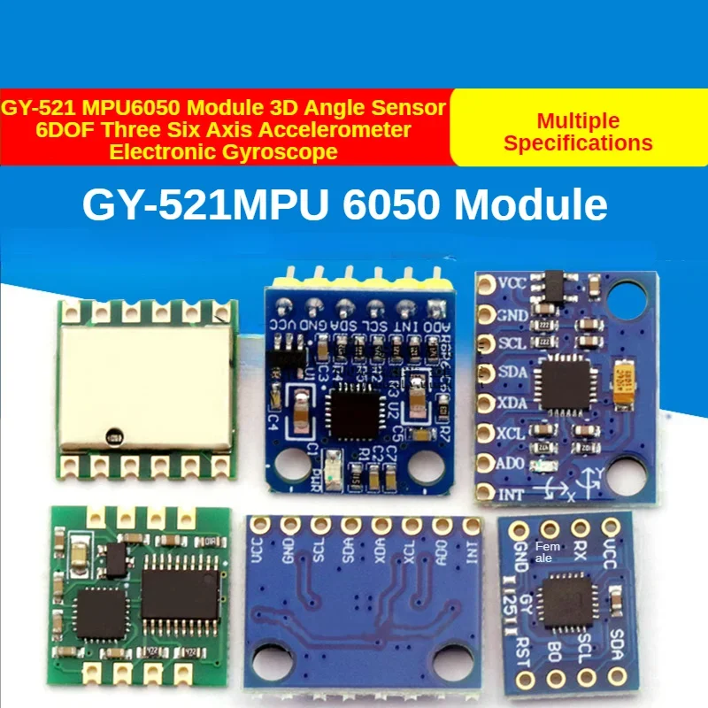 GY-521 MPU6050 Module 3D Angle Sensor 6DOF Three Six Axis Accelerometer Electronic Gyroscope