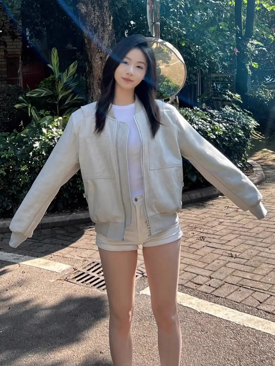 ボンバージャケット レディース ジャケット テックウェア 秋 スエード プリーツ ウエストバンド レースアップ スチームパンク レトロ 襟付き OL ニットウェア プレッピー アーティスティック