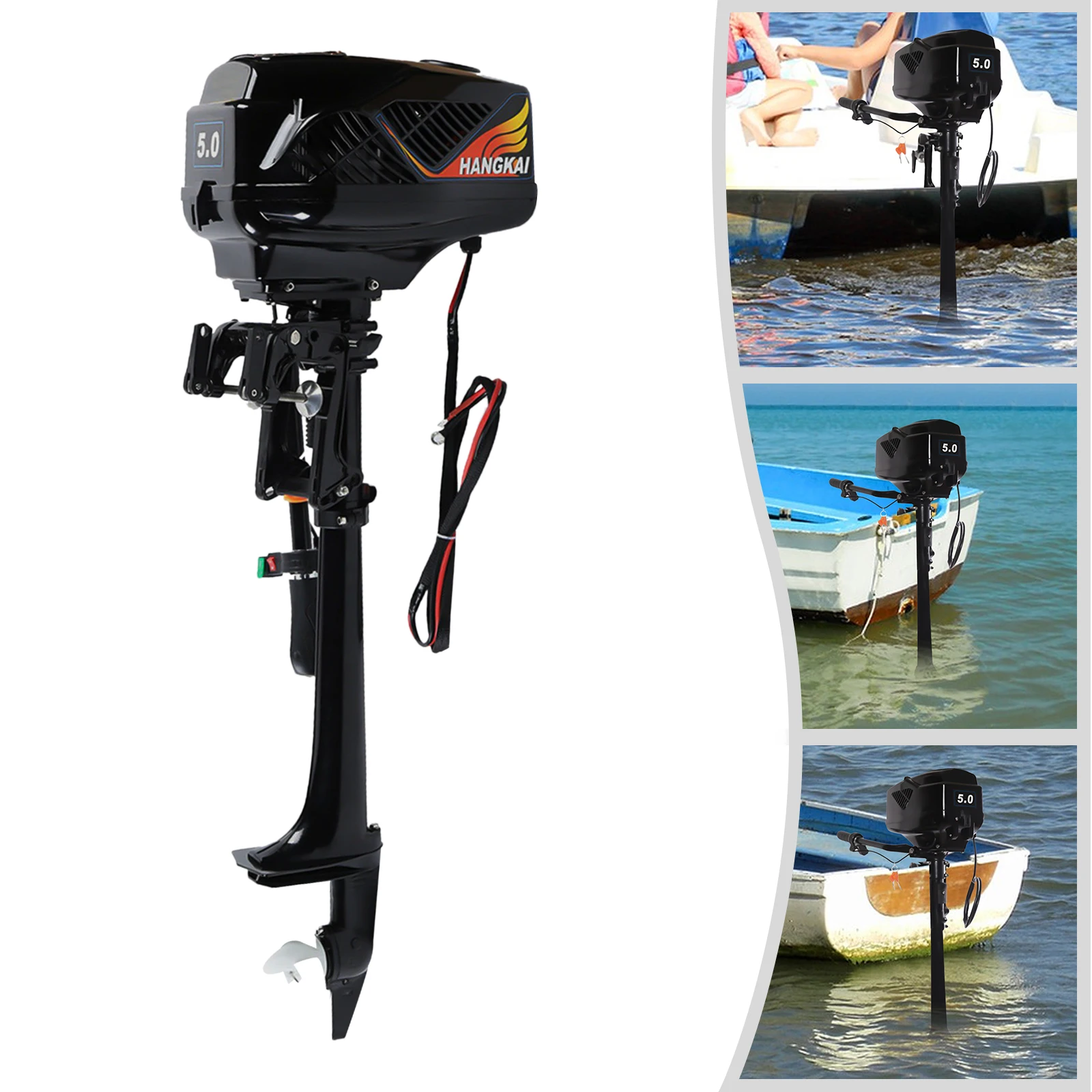 5HP 48V 1200W Outboard Motor Boat Engine long shaft Electric Fishing Boat Engine 3000 rpm Outboard Trolling Motor