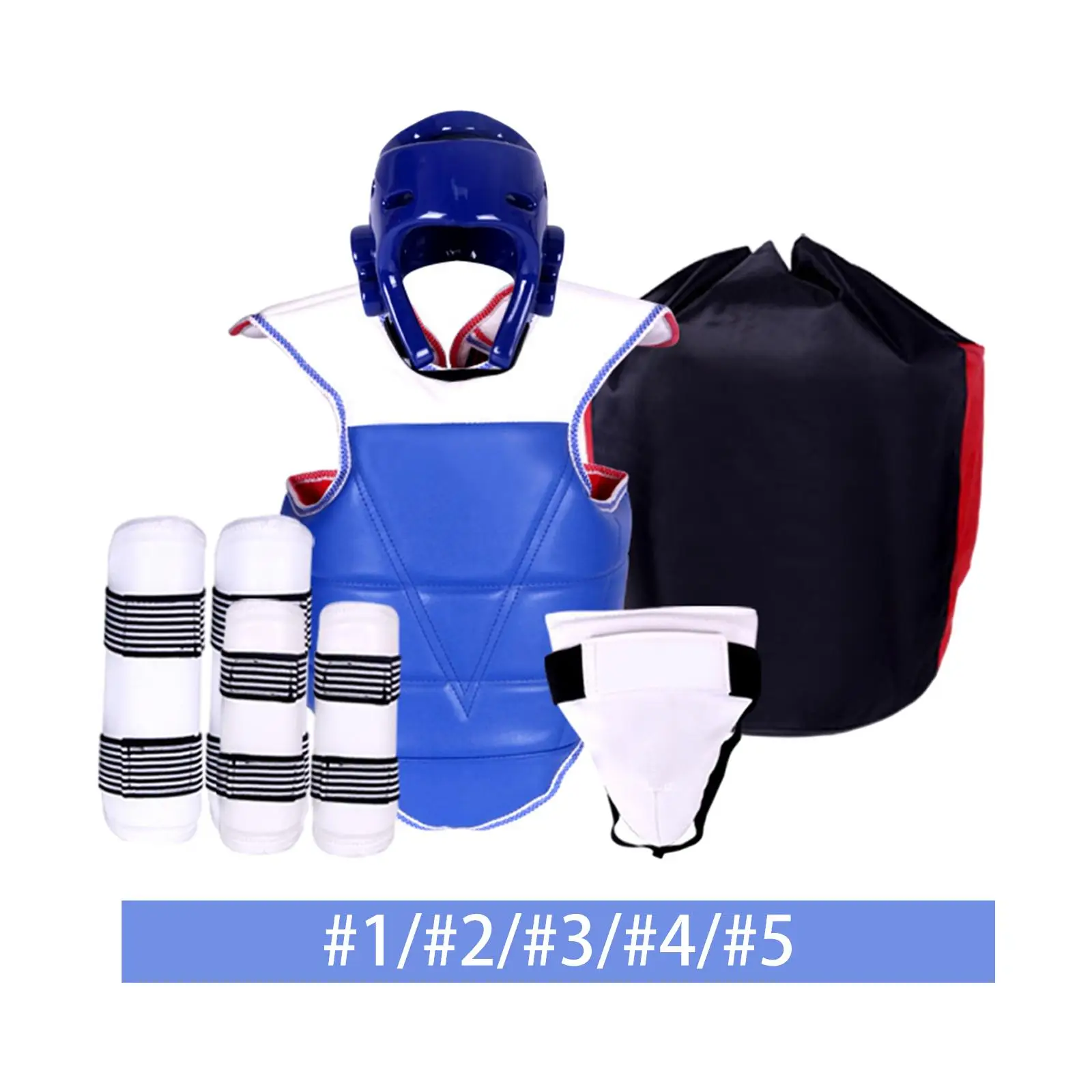 

5x Taekwondo Protective Gear, Karate Sparring Gear, Padded Boxing Body Protector