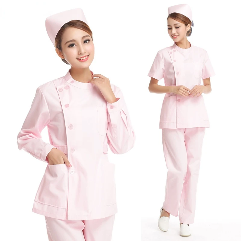 Vestido de enfermeira conjunto separado manga longa casaco branco manga curta verão dentista oral casaco hospital enfermeira médico