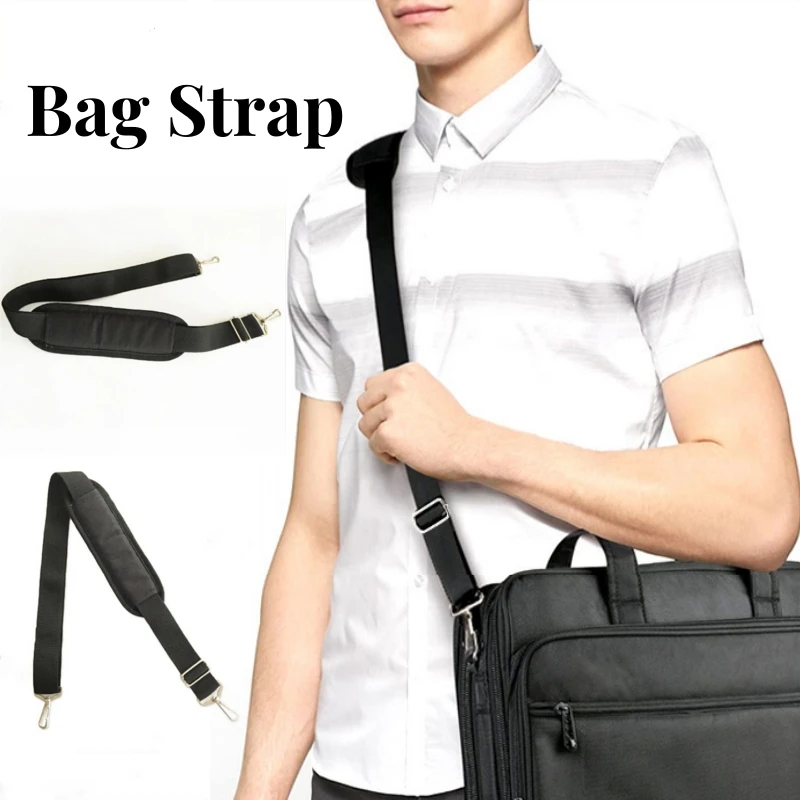 145cm Black Nylon Bag Strap For Men Bags Strong Shoulder Strap Briefcase Laptop Bag Belt Length Bag Accessory