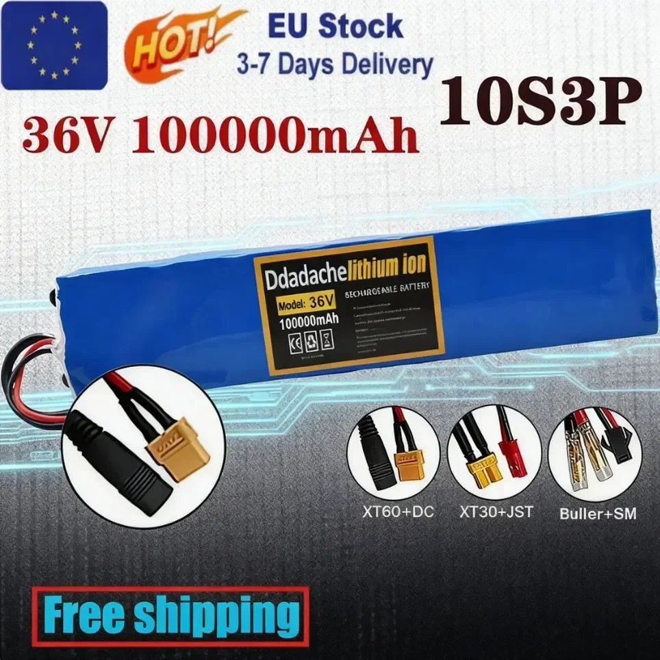 Neuer 10S3P 36V 100000mAh 36V Elektroroller-Akkupack 18650 Lithium M365 Elektroroller 36V Akku