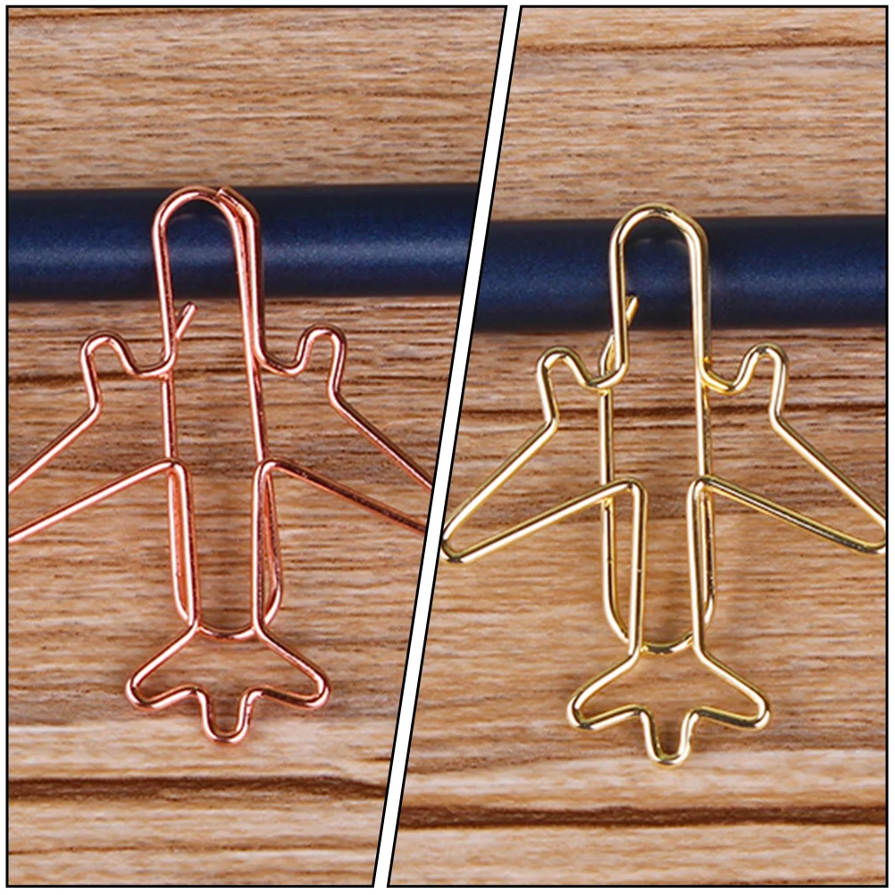 

24pcs Creative Paper Clips Plane Shaped Bookmark Clip For Notes Files Envelopes Office Supplies Stationery Set Airplane