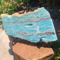 1pc Beautiful Hemimorphite Crystal Slice, Blue Hemimorphite Crystal Slab, Best Room Exquisite Tabletop Decoration 2