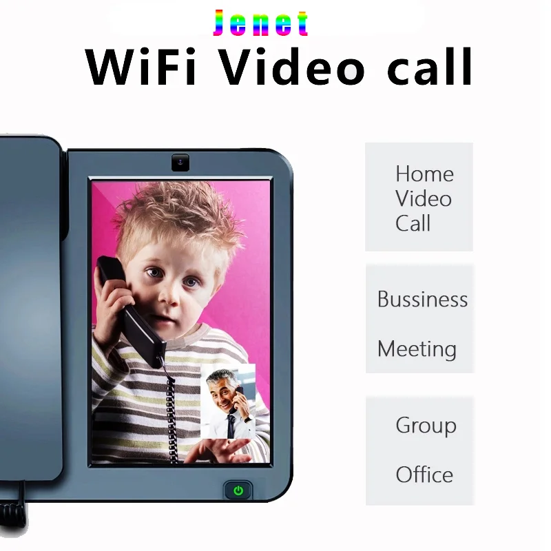 3G 4G SIM Card Android Smart Fixed Phone Touch Screen Video Call Telephone with Wifi Recording (2+16G) KT8001 Videophone