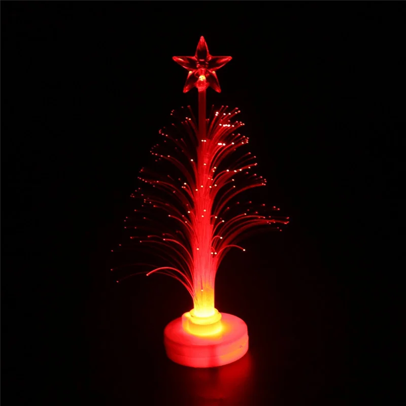 10PCS LED Luminous Christmas Fiberoptic Tree Two-Color Color-Changing Toys