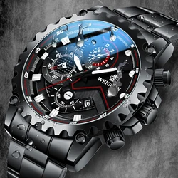 UTHAI CQ291 New casual and fashionable quartz watch with stainless steel strap, calendar reading second, night light men's watch