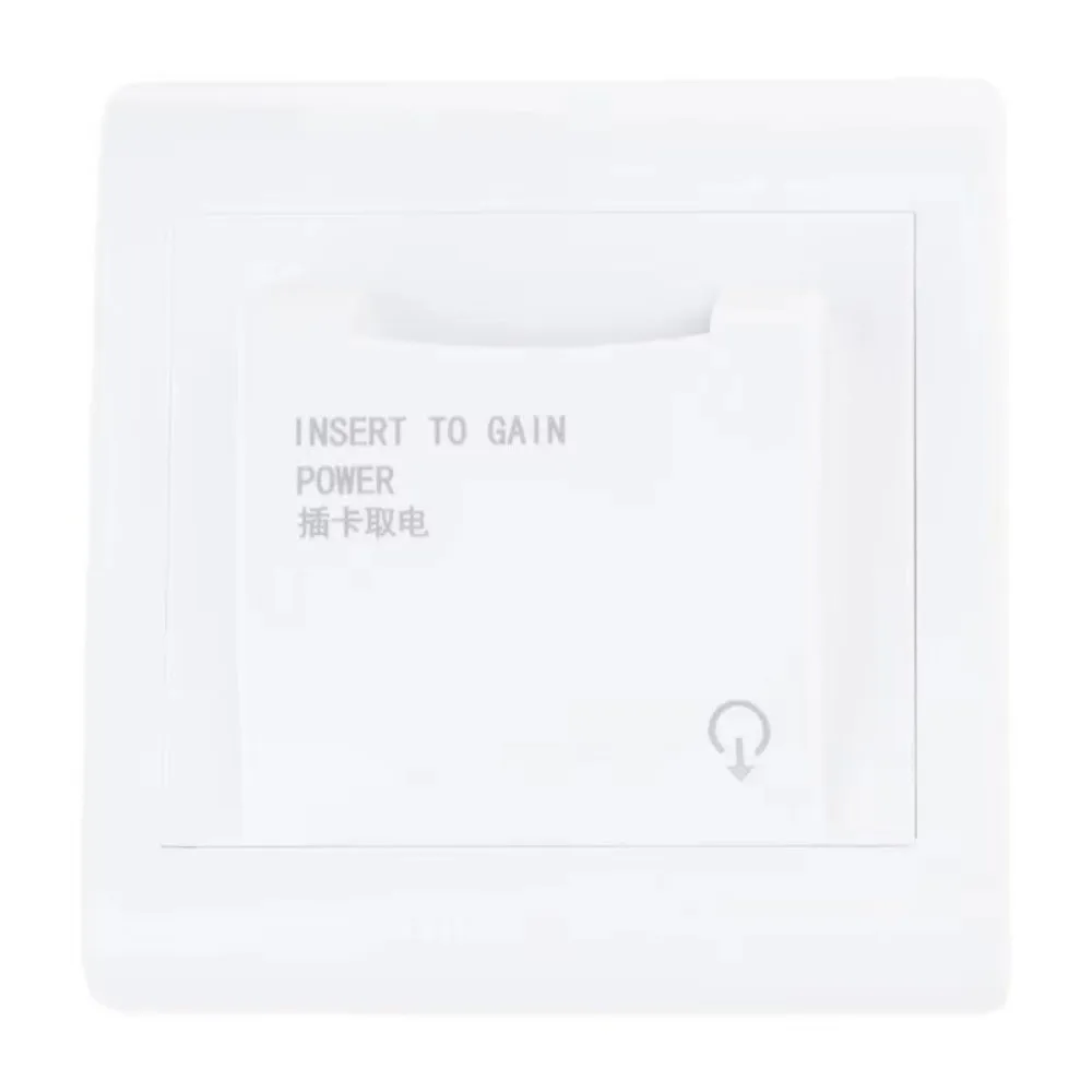 Smart Type-86 Magnetic Card Switch 40A PC Energy Saving Switch White Hotel Card Switch Office Building