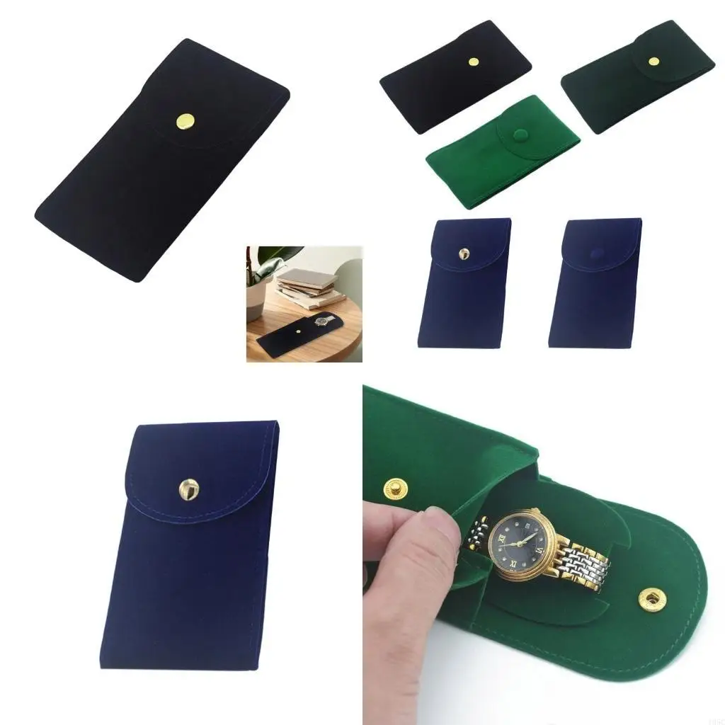 195C Portable Velvets Watch Travel Storage Bag Organizers Small Watch Case