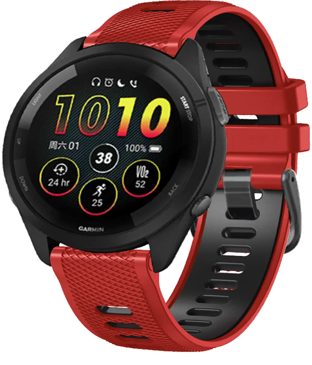 22 mm Silikon-Smartwatch-Armband für Garmin Forerunner 265, Ersatzgürtel für Forerunner 255 Music Vivoactive 4 Venu 2 Armband – Detail 2