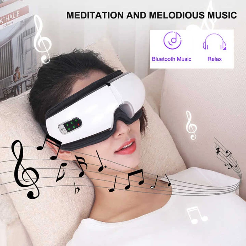 

3D Air Relieve Eye Fatigue Электронный музыкальный массажер для глаз Bluetooth Беспроводной музыкальный массажер для ухода за глазами Удаление темных кругов