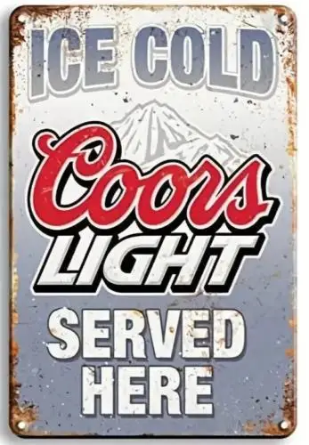 1 año, hielo frío Coors, cerveza ligera, novedad Vintage, letrero de Metal, arte de pared