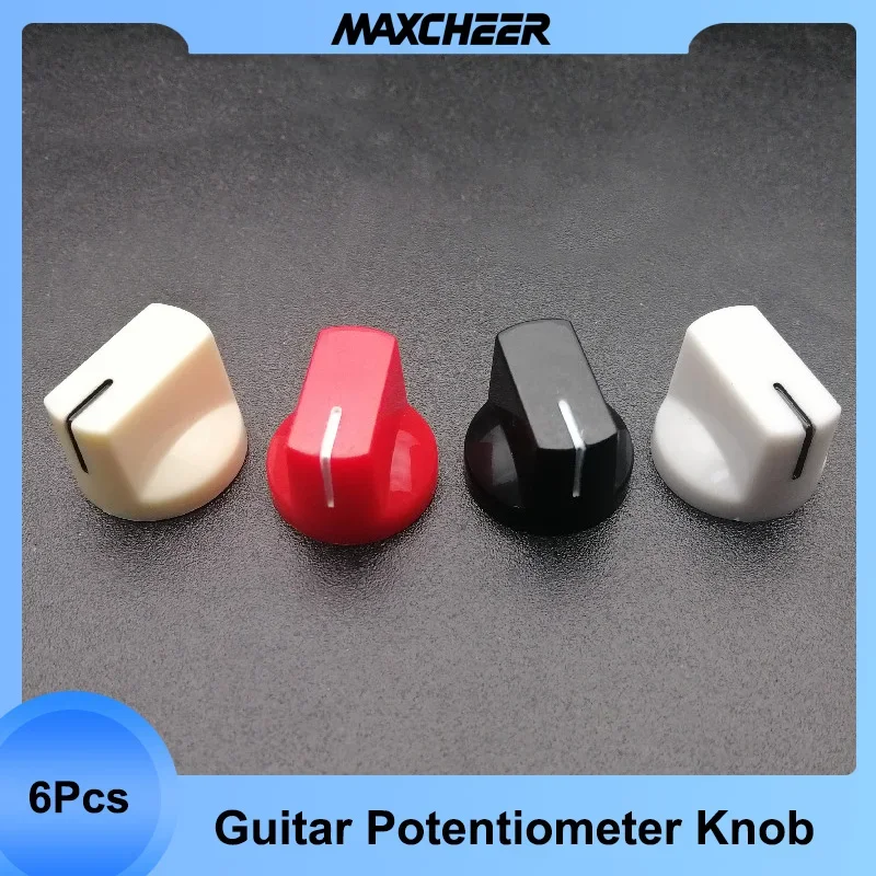 6Pcs Multi Color Flet Head Guitar Pedal Knob Electric Guitar Pot Potentiometer Knobs Guitar Accessories