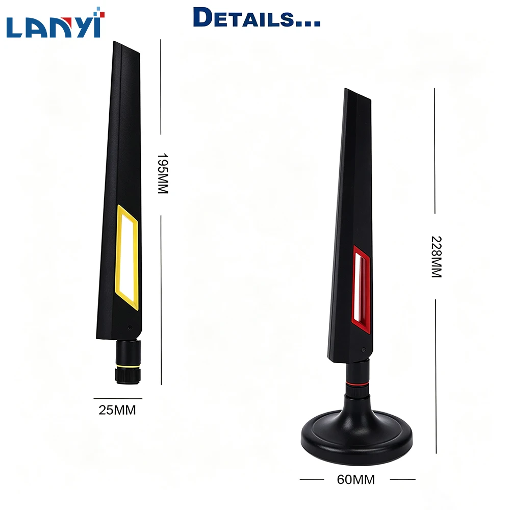 12 dBi Dual Band WiFi Antenna 2.4G 5G 5.8GHz SMA Male/ RP-SMA Male Universal Antenna Amplifier WLAN Router Signal Booster