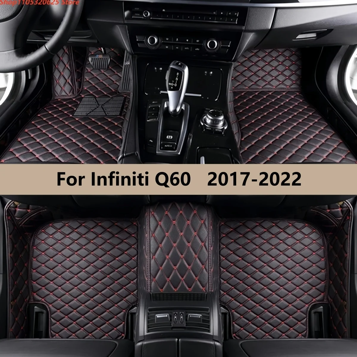 

Custom Car Floor Mats Fit For Infiniti Q60 2017 2018 2019 2020 2021 2022 Auto Accessories Carpet Pads Full Set Leather Matts