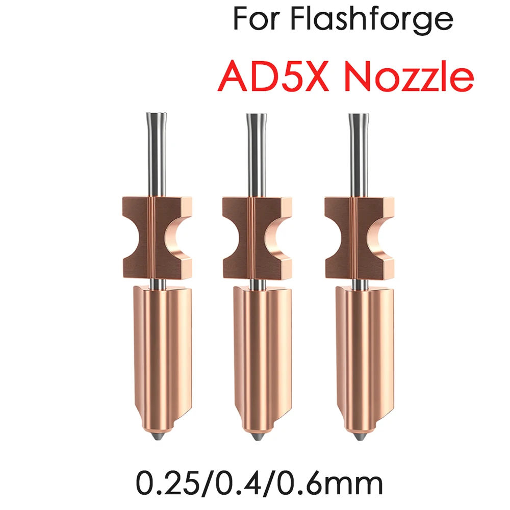 

Для обновления сопла Flashforge AD5X, съемная 0,4 0,6 0,25 0,8 мм для экструдера Flashforge AD5X Hotend, аксессуары для быстрой 3D-принтера