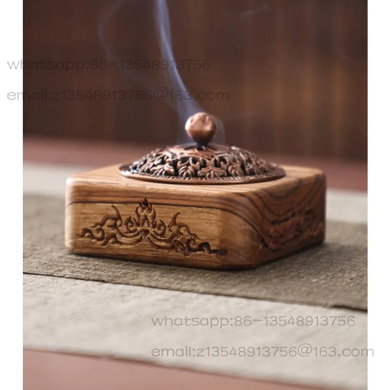 

Chinese Solid Wood Incense Burner Household Indoor Aromatherapy Burner Zen Incense Sandalwood Incense Burner Holder