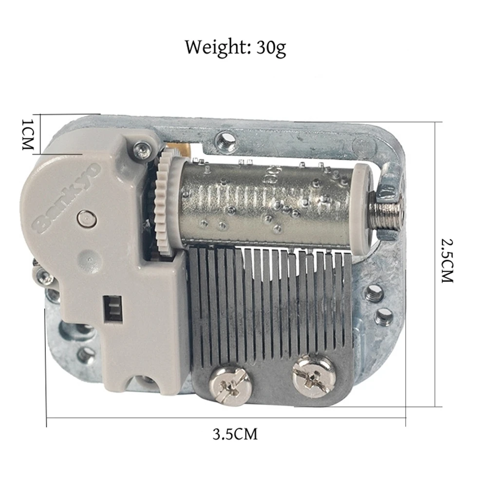 Mini 18 Tones Music Box Movement, DIY Musical Box Accessories, Clockwork Type Music Movemen, Toy Assembly Materialst