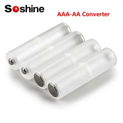 Soshine 4pc Mini Plastic AAA to AA Size Cell Battery Converter Adaptor Holder Case Switcher Cell Batteries Holder Converter