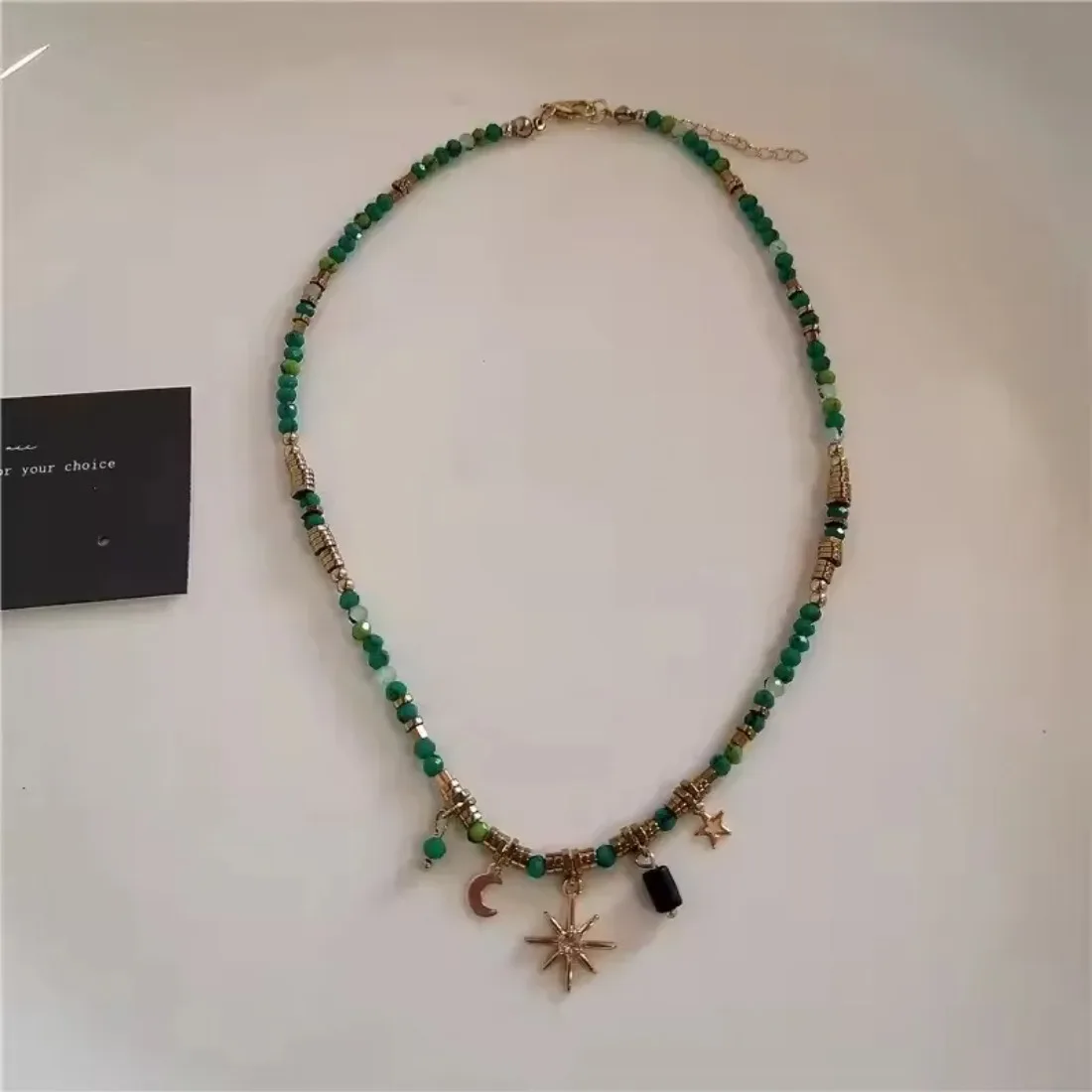 Colar étnico feito à mão com estrela – Boho colorido frisado joias de clavícula de verão, novo estilo chinês