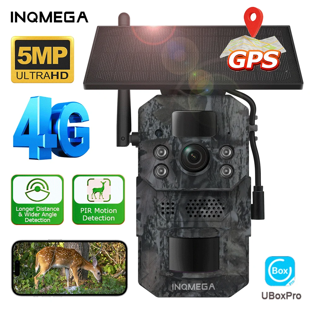 5MP 4MP Wildlife Camera Outdoor Surveillance Cam with 940 Invisible Night Vision Built in Battery Forest Hunting Animal Detect