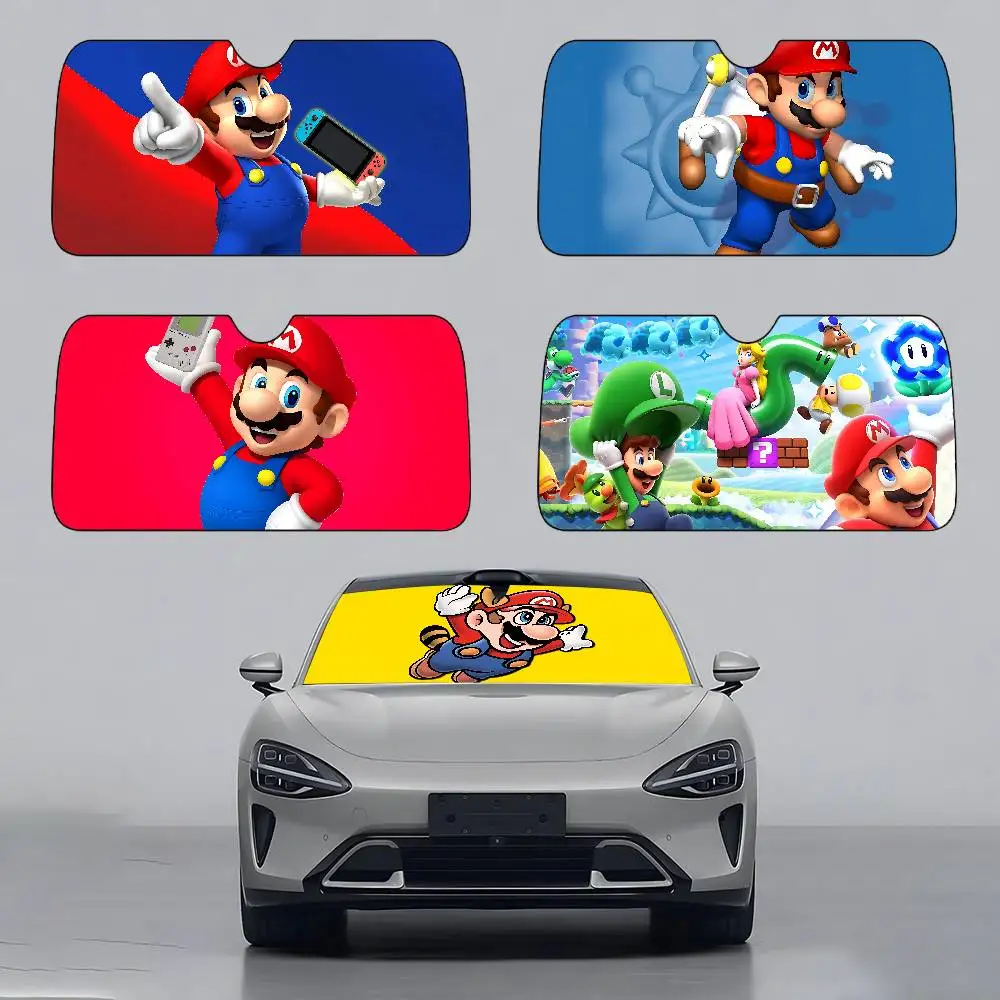

Hot Super Cool M-Mario Game Bros Car SunShade Car Windshield Universal Sun Shield Folding Visor Covers