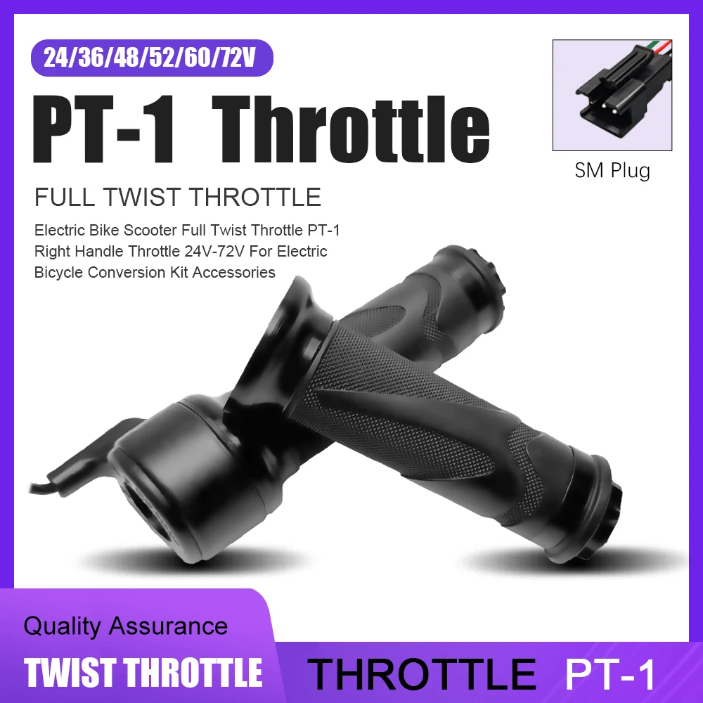 

Electric Bike Twist Throttle PT-1 eBike Handle Twist Grip 3pin For 24V36V48V52V60V72V for E-Bikes, E-Scooters，Electric tricycle